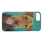 Airedale Terrier-portret over Word Art Case-Mate iPhone Case (Achterkant (Horizontaal))