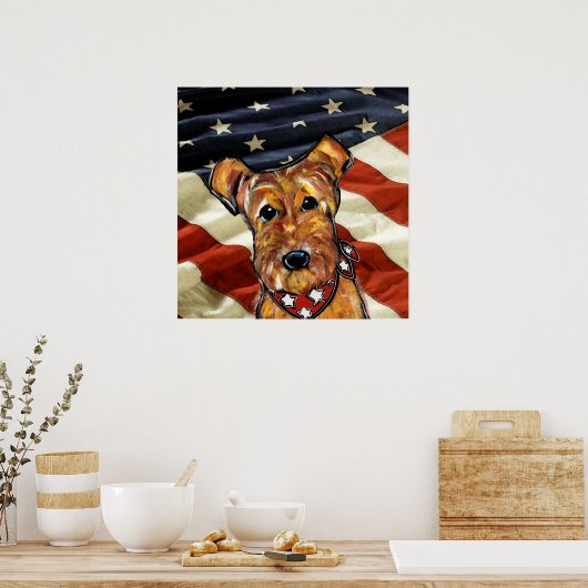 AIREDALE TERRIER POSTER (Keuken)
