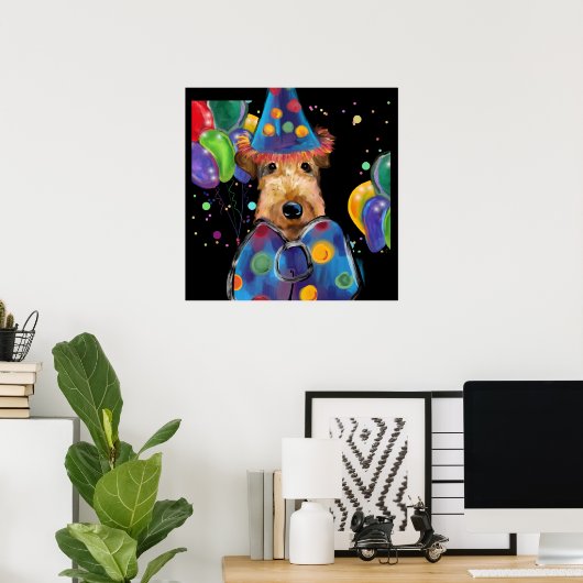 AIREDALE TERRIER POSTER (Thuiskantoor)