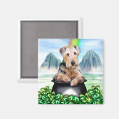 Airedale Terrier Pot of Gold Magnet (Voorkant / Achterkant)