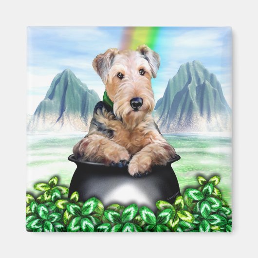 Airedale Terrier Pot of Gold Magnet (Voorkant)