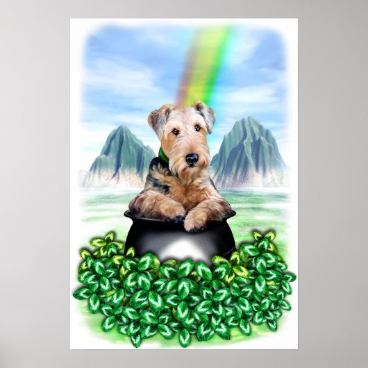 Airedale Terrier Pot of Gold Poster (Voorkant)