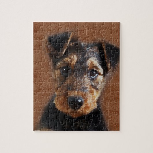 Airedale Terrier Puppy Digital Art Legpuzzel (Verticaal)