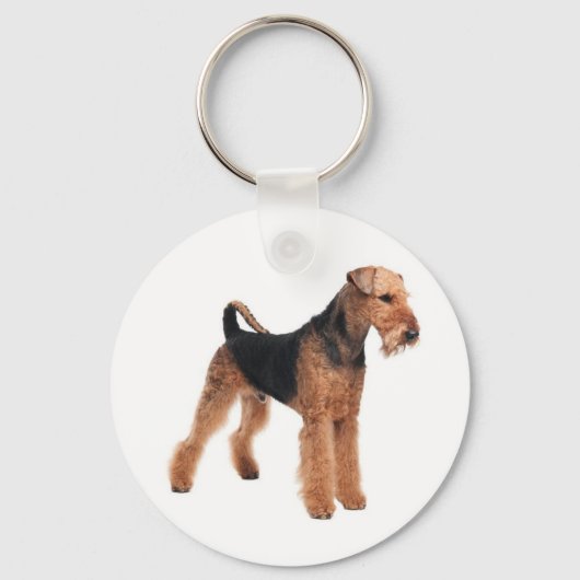 Airedale Terrier Puppy Dog Budget Sleutelhanger (Voorkant)