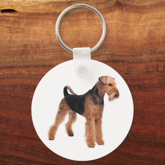 Airedale Terrier Puppy Dog Budget Sleutelhanger (Voorkant)