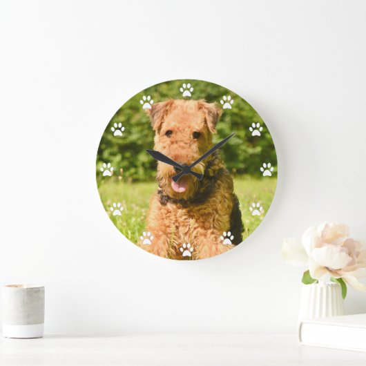 Airedale Terrier Puppy Dog Grote Klok (Huis)