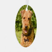 Airedale Terrier Puppy Dog Metalen Ornament (Voorkant Rechts)