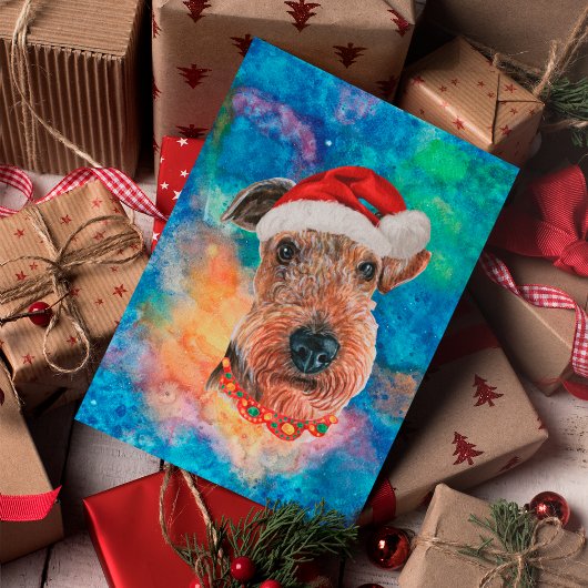 Airedale Terrier ras hond kerst Feestdagenkaart