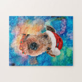 Airedale Terrier Ras Hond Kerstmis Legpuzzel (Horizontaal)