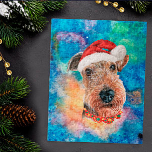 Airedale Terrier Ras Hond Kerstmis Legpuzzel