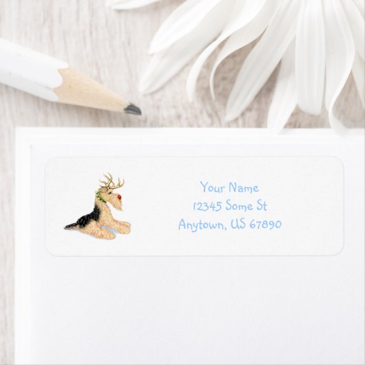 Airedale Terrier Reindeer Labels (Insitu)