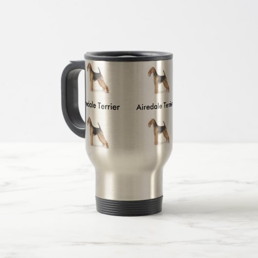 Airedale Terrier Reisbeker (Voorkant links)