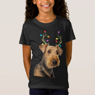 Airedale Terrier Rendier Kersthond T-shirt