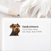 Airedale Terrier retouradreslabels Etiket (Insitu)