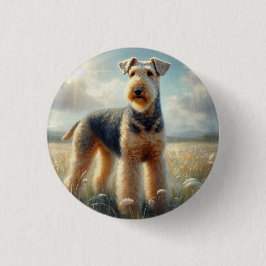 Airedale Terrier Ronde Button 3,2 Cm