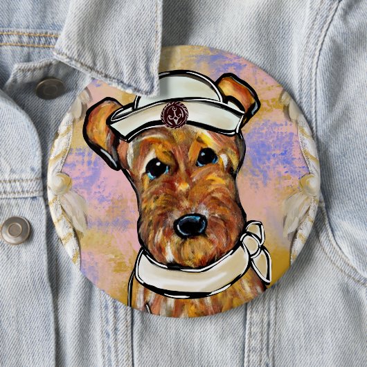 AIREDALE TERRIER RONDE BUTTON 6,0 CM (In situ)