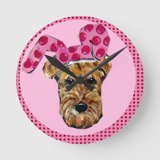 AIREDALE TERRIËR RONDE KLOK (Voorkant)