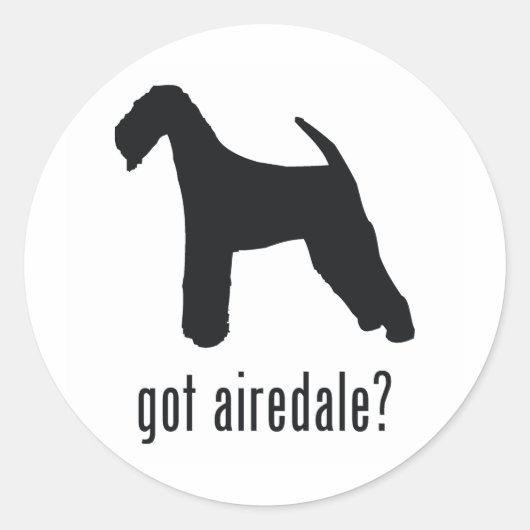 Airedale Terrier Ronde Sticker (Voorkant)