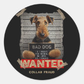 Airedale Terrier Ronde Sticker (Voorkant)