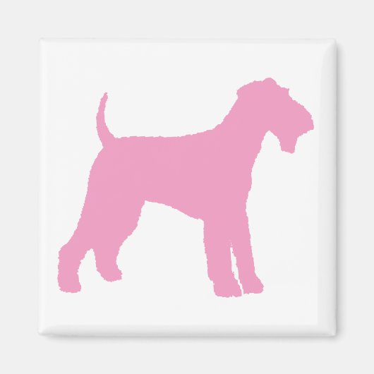 Airedale Terrier (roze) Magneet (Voorkant)