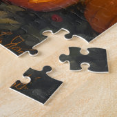 Airedale Terrier Rustische Halloween Pompoen Vlek Legpuzzel (Zijkant)