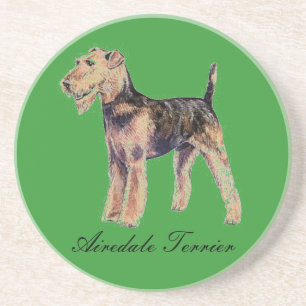 Airedale Terrier Sandstone Onderzetter