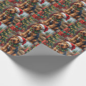 Airedale Terrier Santa Hat Christmas Fun Art Cadeaupapier (Hoek)