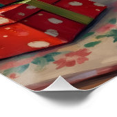 Airedale Terrier Santa Hat Christmas Fun Art Perfect Poster (Hoek)