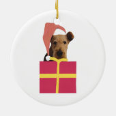 Airedale Terrier Santa Hat Ornament (Achterkant)