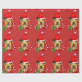 Airedale Terrier Santa Hoed Kerstmis Cadeaupapier (Vlak)