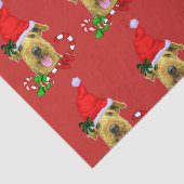Airedale Terrier Santa Hoed Kerstmis Tissuepapier (Detail)