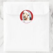 Airedale Terrier Santa kerstcadeaus Ronde Sticker (Tas)