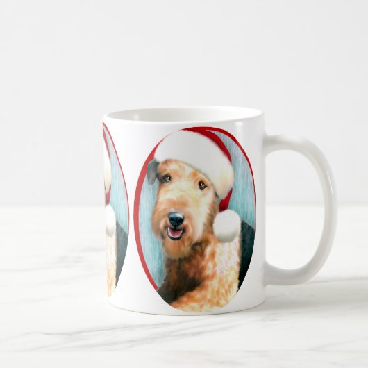 Airedale Terrier Santa Koffiemok (Rechts)