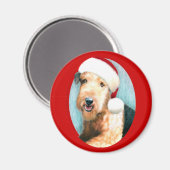 Airedale Terrier Santa Magneet (Voorkant / Achterkant)