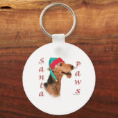 Airedale Terrier Santa Paws Sleutelhanger (Voorkant)