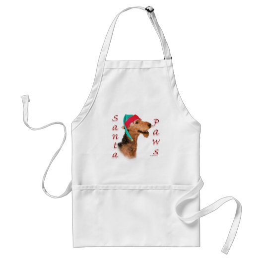 Airedale Terrier Santa Paws Standaard Schort (Voorkant)