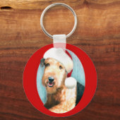 Airedale Terrier Santa Sleutelhanger (Voorkant)