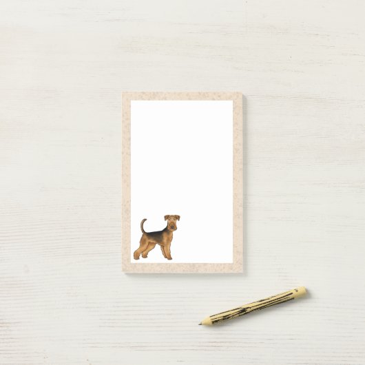 Airedale Terrier Schattige Bingley Terrier Dog Post-it® Notes (Op bureau)