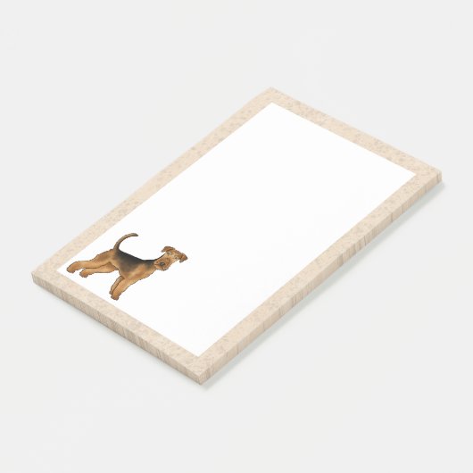 Airedale Terrier Schattige Bingley Terrier Dog Post-it® Notes (Schuin)