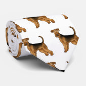 Airedale Terrier Schattige Bingley Terrier Hondenp Stropdas (Opgerold)