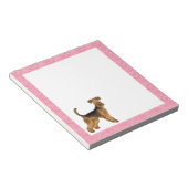 Airedale Terrier Schattige Cartoon Dog met roze ha Notitieblok (Schuin)