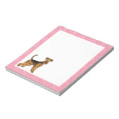 Airedale Terrier Schattige Cartoon Dog met roze ha Notitieblok (Linkerzijde)