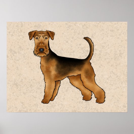 Airedale Terrier Schattige Cartoonhond Bingley Ter Poster (Voorkant)