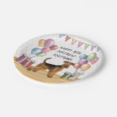 Airedale Terrier Schattige Dog Pastel Happy Birthd Papieren Bordje (Gekanteld)