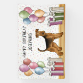 Airedale Terrier Schattige Dog Pastel Happy Birthd Spandoek (Verticaal)