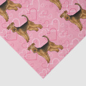 Airedale Terrier Schattige Hondenliefde Met Roze H Tissuepapier (Detail)