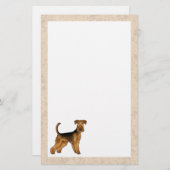 Airedale Terrier Schattigee Cartoon Dog Bingley Te Briefpapier (Voorkant / Achterkant)