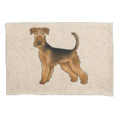 Airedale Terrier Schattigee Cartoon Dog Bingley Te Kussensloop (Voorkant-Links)