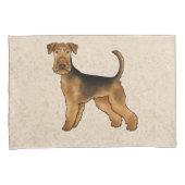 Airedale Terrier Schattigee Cartoon Dog Bingley Te Kussensloop (Voorkant-Rechts)