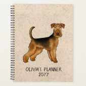 Airedale Terrier Schattigee Cartoon Dog Bingley Te Planner (Voorkant)